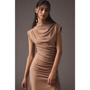 Elegant Tan Sleeveless Dress